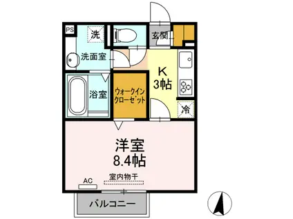 マーガレット(1K/2階)の間取り写真