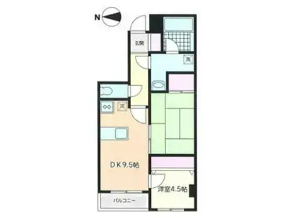 セントラルハイツ三渓園(2DK/3階)の間取り写真