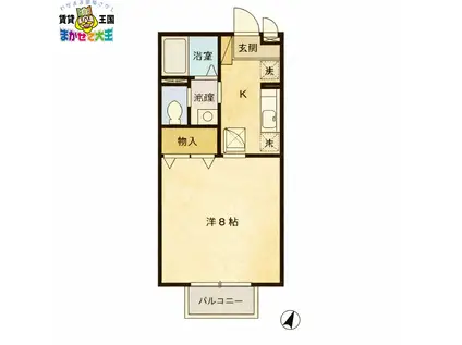 セジュール馬場(1K/1階)の間取り写真