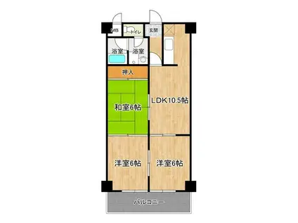 クリエイト村田(3DK/4階)の間取り写真