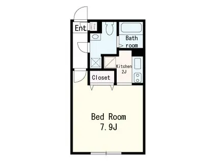 モデュロール白金II(ワンルーム/4階)の間取り写真