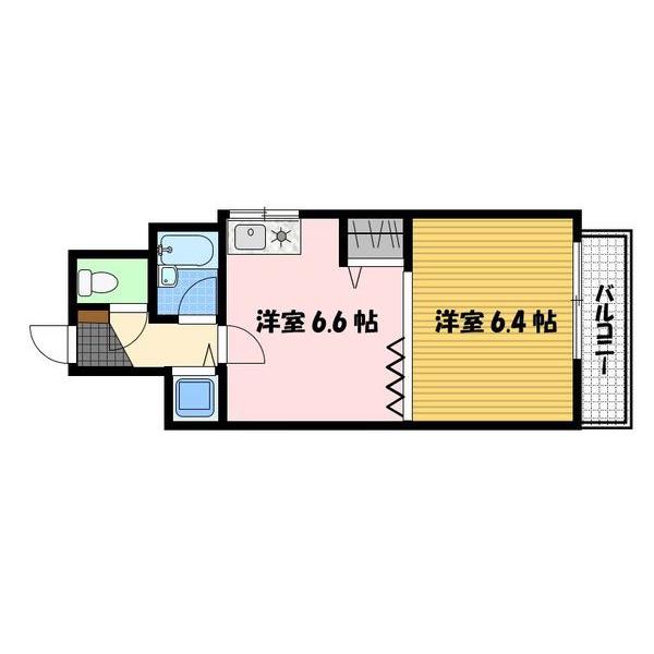 クオーレ鍛冶屋町(1DK/4階)の間取り写真