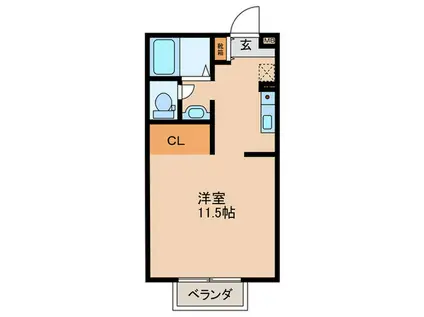 セジュールアミ(ワンルーム/1階)の間取り写真