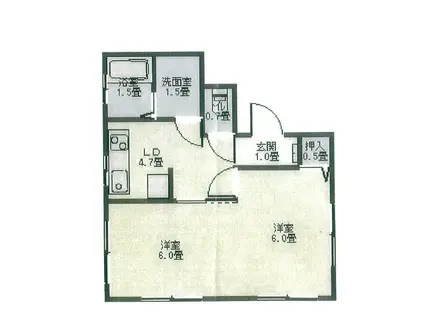 吉川ビル(2DK/2階)の間取り写真