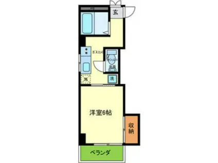 サン永沢(1K/4階)の間取り写真