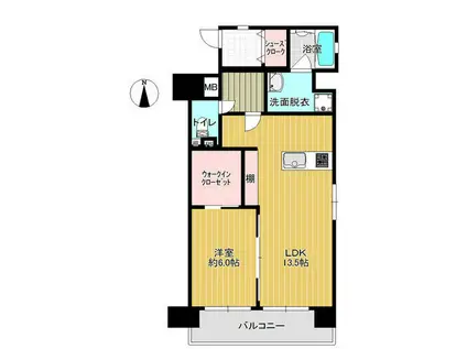 サンクレスト上野の森(1LDK/8階)の間取り写真