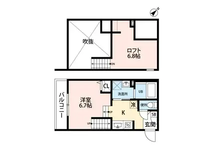 フォレット新大江(ワンルーム/2階)の間取り写真