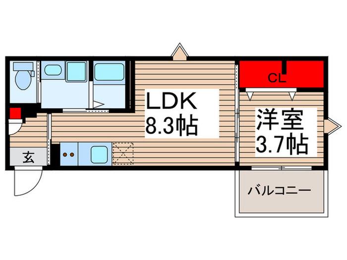 ROBOT HOME 東所沢V(1LDK/3階)の間取り写真