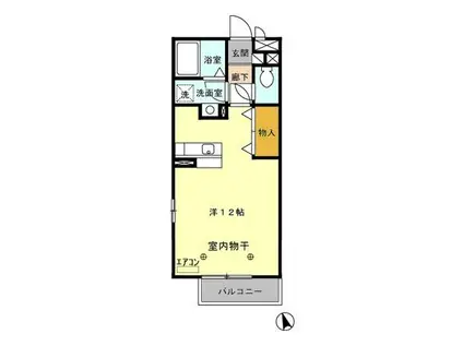 ネオウイング(ワンルーム/3階)の間取り写真