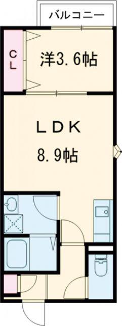 LECOCON弥富III(1LDK/3階)の間取り写真