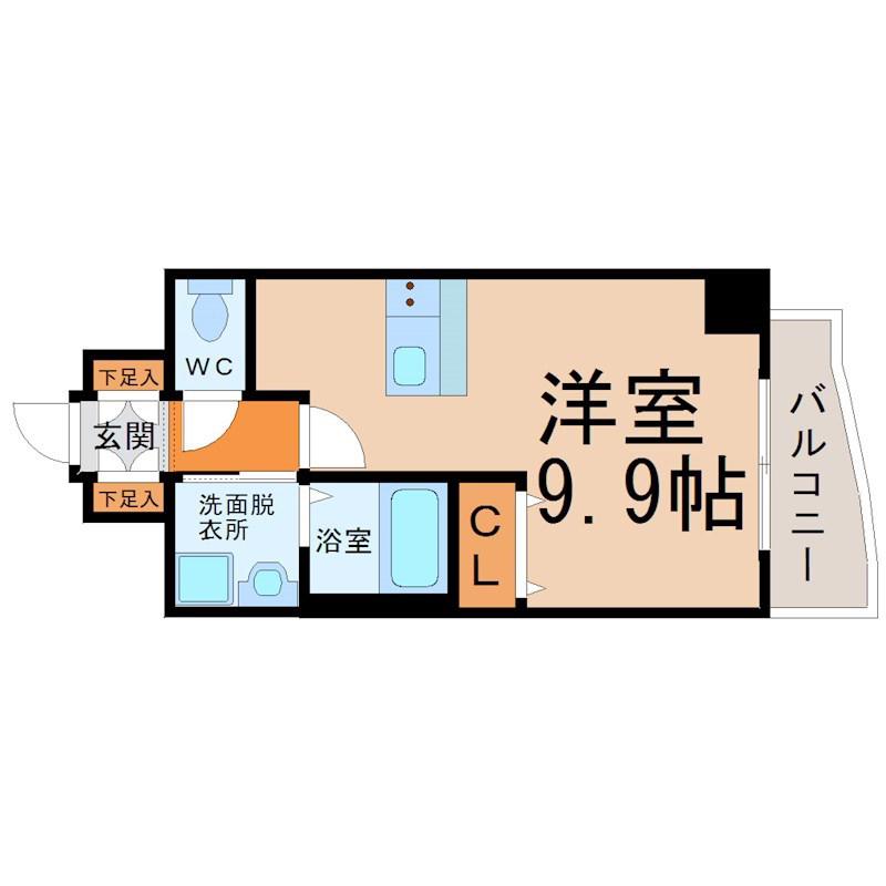 プレサンス上前津リラクシア(1K/9階)の間取り写真