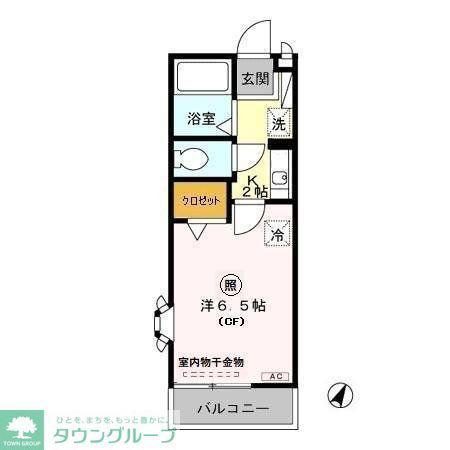 グリーンハイツ(1K/2階)の間取り写真