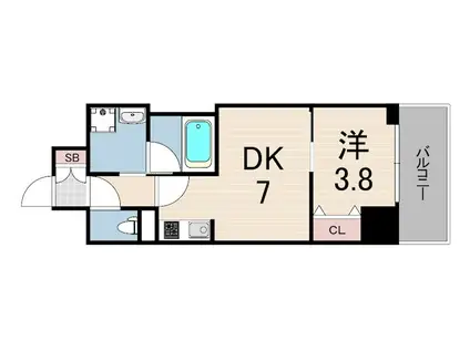 レオンコンフォート神戸駅前(1DK/2階)の間取り写真