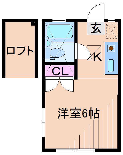 パークサイド加賀山(1K/1階)の間取り写真