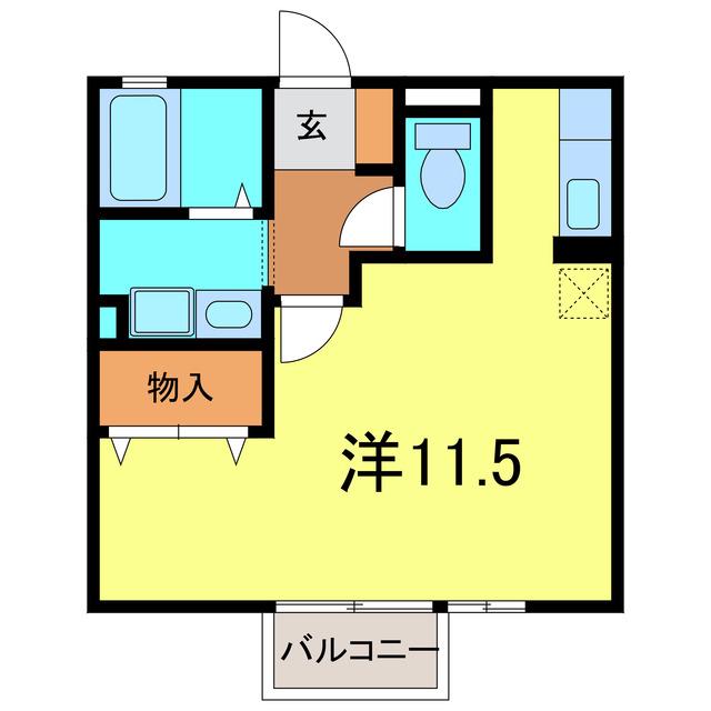 シャルマン(ワンルーム/2階)の間取り写真