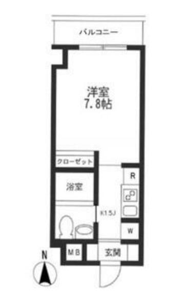 KDXレジデンス御徒町(1K/4階)の間取り写真