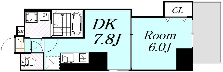 サンマルベリー扇町(1DK/5階)の間取り写真