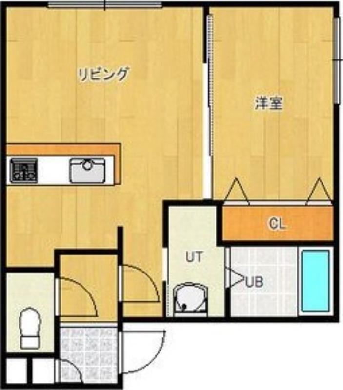 ヴィエルジュ北13条(1LDK/4階)の間取り写真