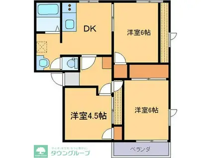 グランドール除ヶ(3DK/2階)の間取り写真