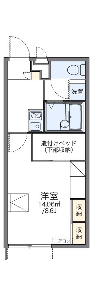 レオパレスあいのつちやま(1K/1階)の間取り写真