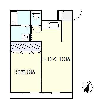 ハイツウエスト(1LDK/2階)の間取り写真