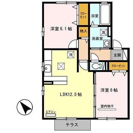 ツインコンフォート A(2LDK/1階)の間取り写真