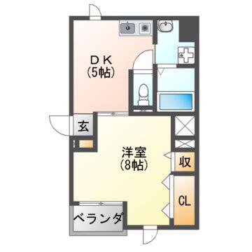 パスサイド21(1DK/3階)の間取り写真