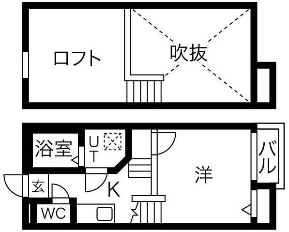 CREO荒子壱番館(1SK/2階)の間取り写真