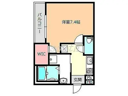 フジパレス西脇III番館(1K/1階)の間取り写真