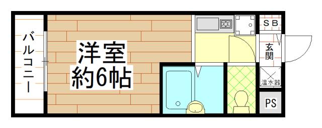 ベルカマラード(ワンルーム/6階)の間取り写真