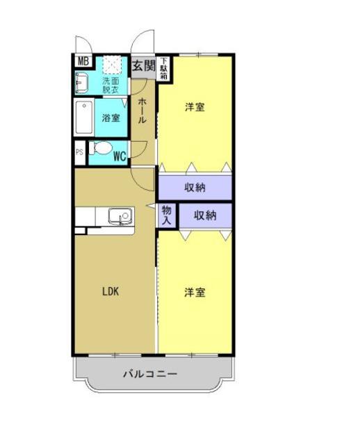 ファミーユSWII(2LDK/3階)の間取り写真