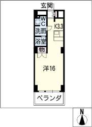 スクエア名駅南(1DK/4階)の間取り写真