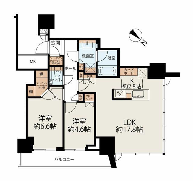 MID TOWER GRAND(2LDK/7階)の間取り写真