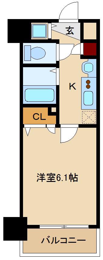 プレサンス新大阪クレスタ(1K/9階)の間取り写真
