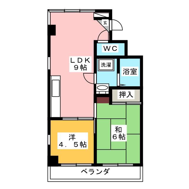 ツインビレッジ(2LDK/3階)の間取り写真