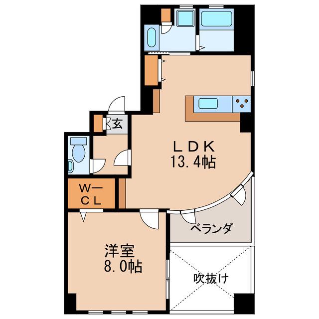 プライムヒルズ(1LDK/6階)の間取り写真