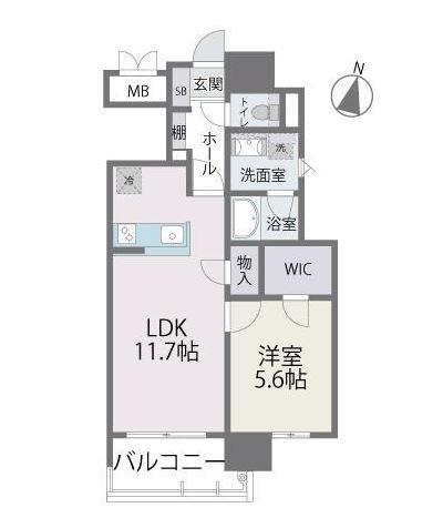 RJRプレシア百年橋(1LDK/8階)の間取り写真