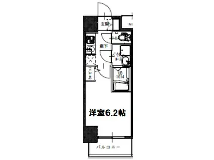 S-RESIDENCE南堀江(1K/2階)の間取り写真