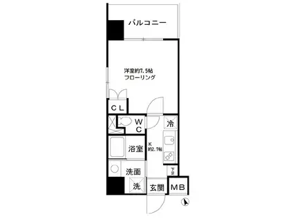 テルマエドムス根岸(1K/6階)の間取り写真