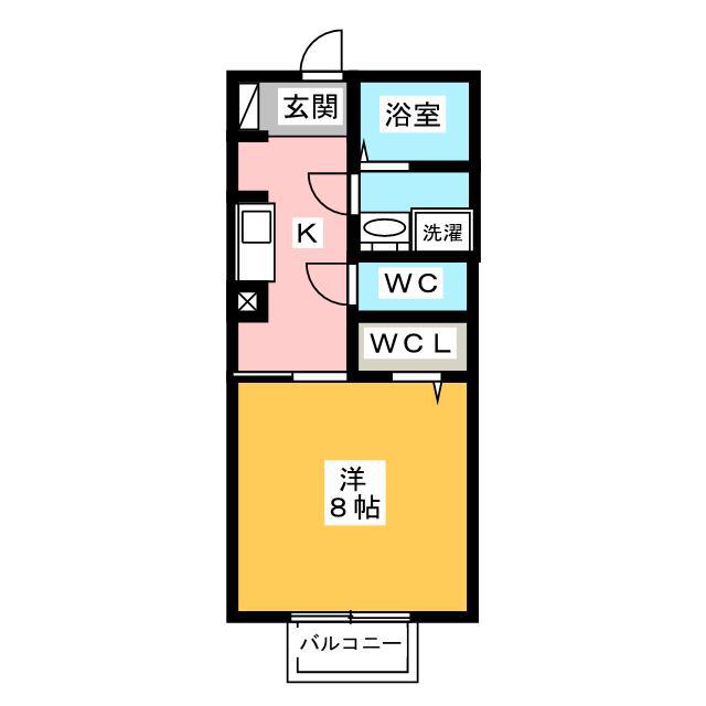近鉄名古屋線 鼓ケ浦駅 徒歩12分 2階建 築5年(1K/2階)の間取り写真