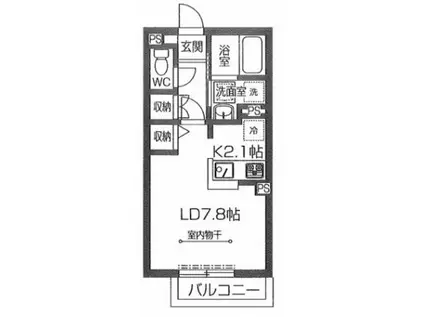 テラス・アンダンテ(1K/2階)の間取り写真