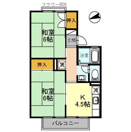 エトワール栄(2K/1階)の間取り写真
