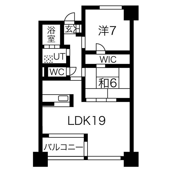 サンクレスト原町(2LDK/5階)の間取り写真