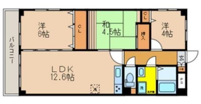 アクシーズグランデ越谷南(3LDK/2階)の間取り写真