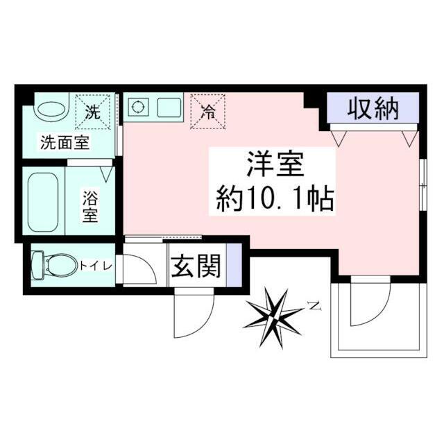 ロゼリア(ワンルーム/1階)の間取り写真
