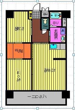 ナチュラルタウンII(2LDK/3階)の間取り写真