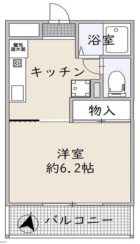 ロジェ楠丘(1K/3階)の間取り写真