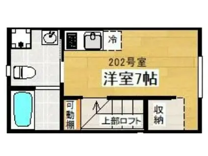 ヒルトップテラス中目黒(ワンルーム/2階)の間取り写真