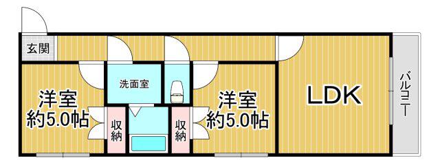 メゾンド中山(2LDK/4階)の間取り写真