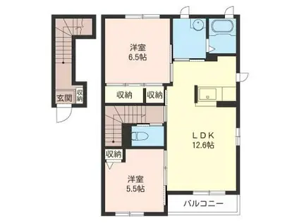 クレストサトミ(2LDK/2階)の間取り写真